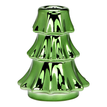 Kerzenhalter Tannenbaumgrün aus Glas