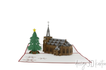 3D Karte Winterliche Kirche
