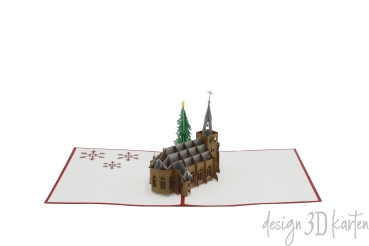 3D Karte Winterliche Kirche