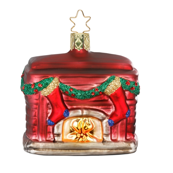 Glasornament Weihnachtskamin