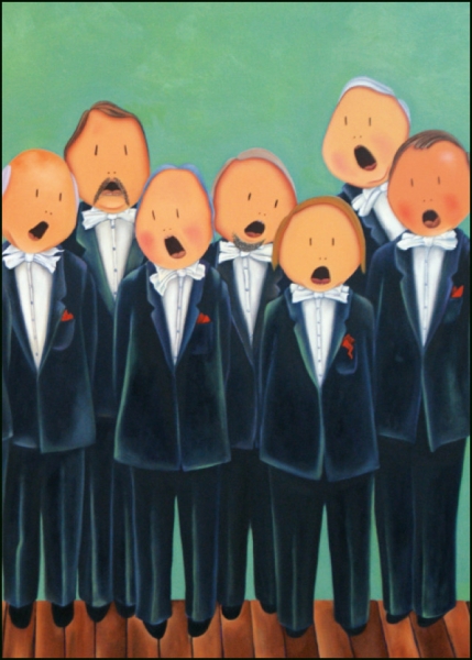 Grußkarte Sänger Motiv Chor