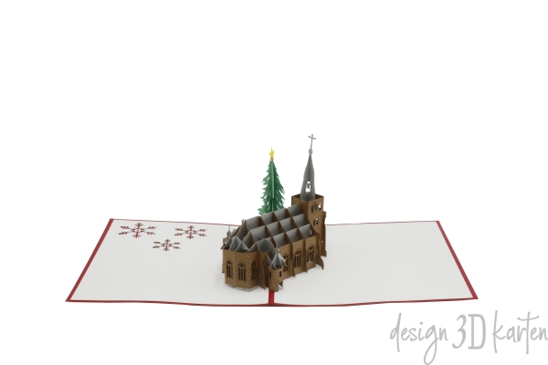 3D Karte Winterliche Kirche