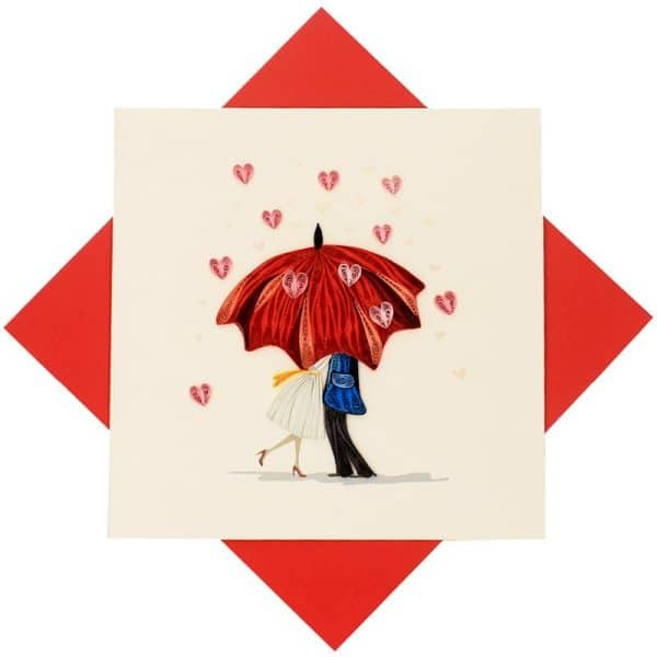 Grußkarte Herz Regen