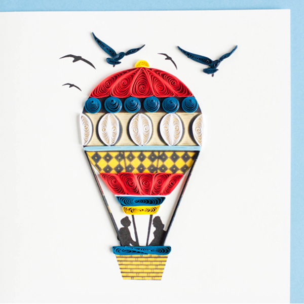 Grußkarte Heissluftballon