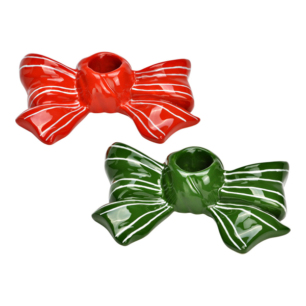 Kerzenhalter Schleife aus Keramik