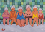 Grußkarte Frauen im Schwimmbad